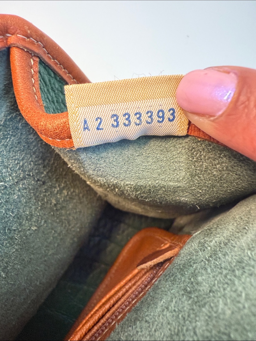 Vintage Dooney & Bourke Essex - Green Pebbled Leather Crossbody with Brown Trim - Picture 6 of 13